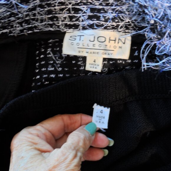 St. John Collection Black Tweed Knit Skirt Suit Size 4 - Picture 16 of 16